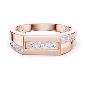 Round Diamond Engagement Wedding Ring For Men 3DM STL Video