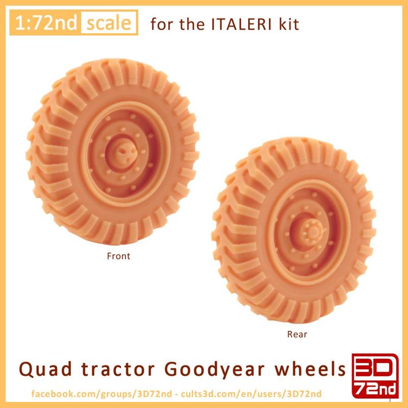 3D72ND - 1/72ND SCALE QUAD TRACTOR GOODYEAR WHEELS