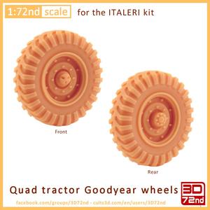 3D72ND - 1/72ND SCALE QUAD TRACTOR GOODYEAR WHEELS