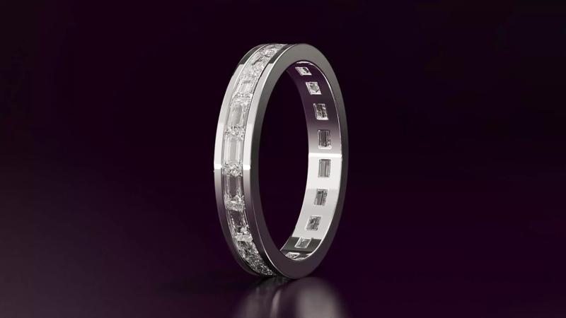 Channel Set Baguette Straight Eternity Ring 162CT EU54