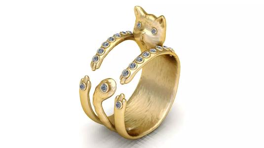 CAT ANIMAL DESIGN RING 3D PRINTABLE MODEL