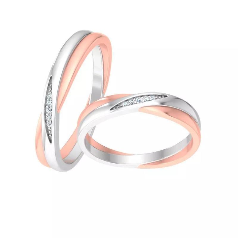 Couple Band Ring 3dm stlrender detail