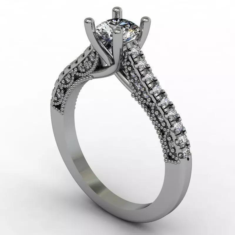 Criss cross claws of central stone engagement ring