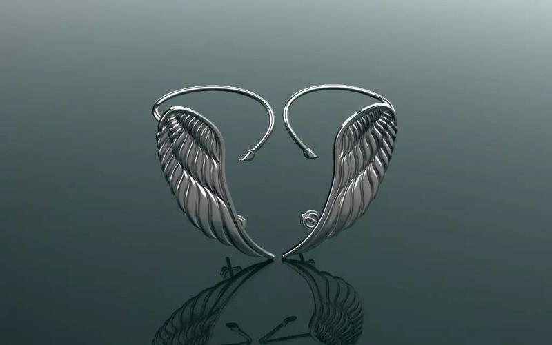 Ear Cuff Angel Wings Earring - Jewelry 3D - BR-329