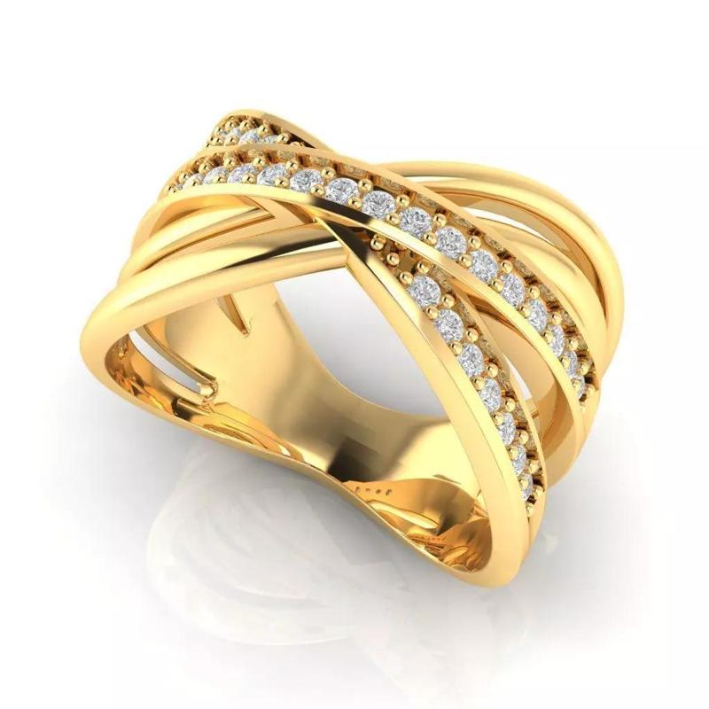 CROSSOVER DIAMOND RING