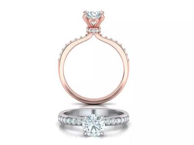 Classic Engagement ring  1CT stone Solitaire ring 3dmodel