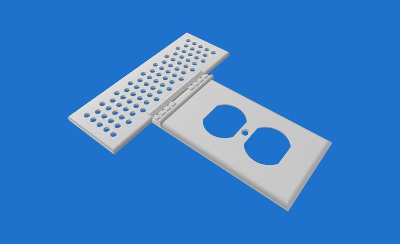 3D Foldable Hinged Outlet Shelf