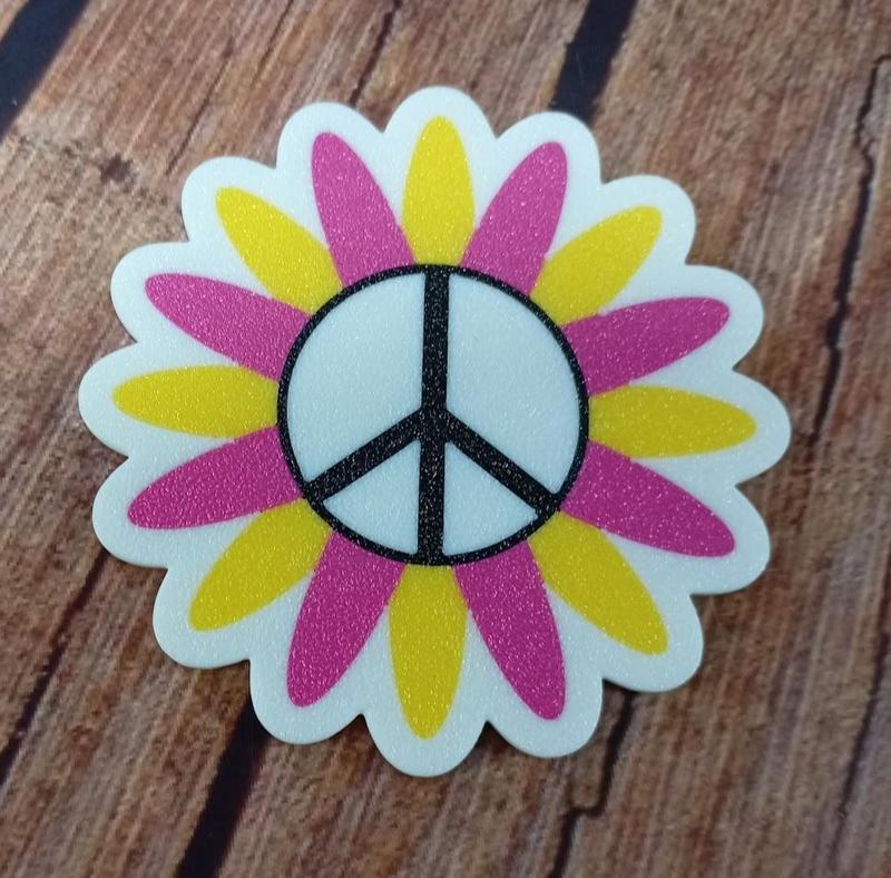 🌸 Peace Flower Magnet – Retro Hippie Design 🌸