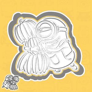 Minions / Despicable Me cookie cutters - Minion (Lance) with a bunch of bananas (style 15)