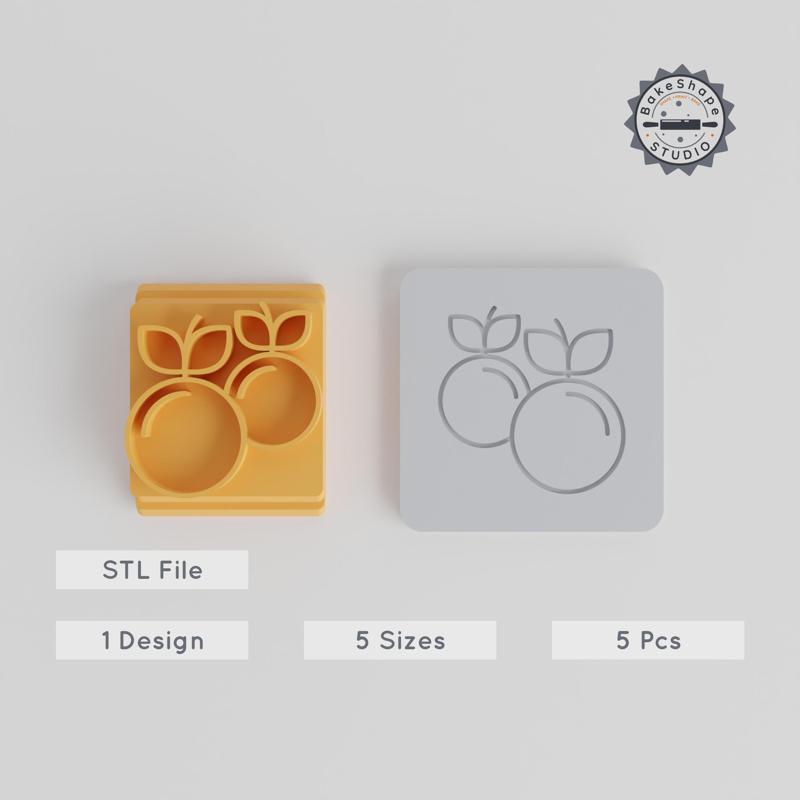 Apple Motif Stamp Tile Set, 5 Sizes for Clay, Cookies & Fondant, Perfect for Autumn & Thanksgiving Decor