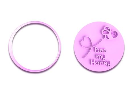 Bee Honey Cookie Cutter and Fondant Stamp