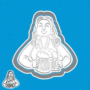 Oktoberfest cookie cutters - bavarian beer maid (style 1)