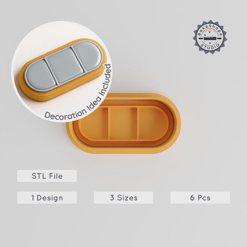 Plaster Shape Cutter & Stamp, Cookie & Fondant, S/M/L, 6-Piece Health & Medical Design Set