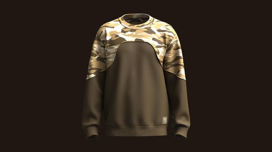Men Sweatshirt With Camo   | Marvelous / Clo3d / obj / fbx