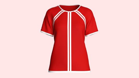 Ladies Red T Shirt   | Marvelous / Clo3d / obj / fbx