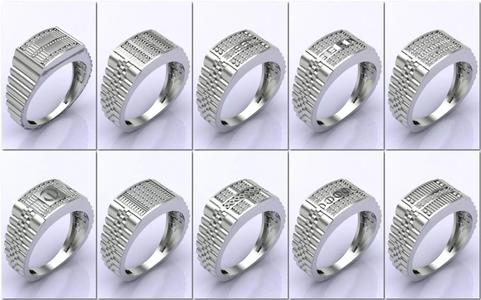 61 STL 3DM Collection Rolex Model Mens Jewelry Printable Rings