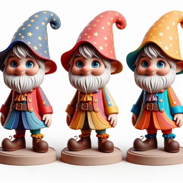 2176 Fairy Tale Gnome - Color Full-Body Figurine on Base, magic, creature, fantasy, wood, faun, gorgon, warrior, wild, fox, monster, cat, dog, fair, witch, werewolf, horror, beast, gothic, troll