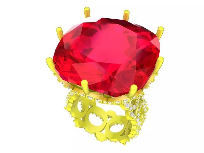 Big Diamond Fashion Women Ring 3D Model A7370