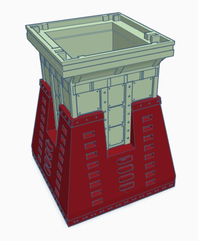 Industrial Gothic Turret Tower Bit Box (blank)