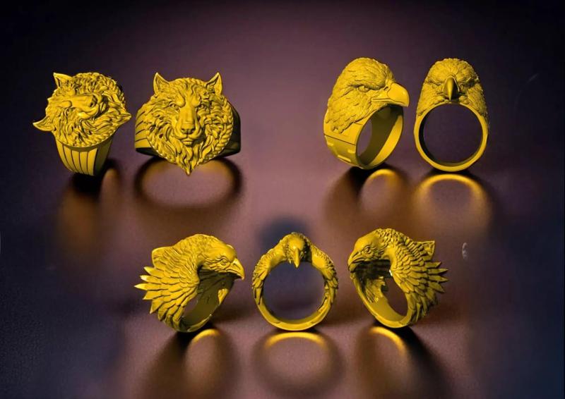 Animal Head Ring Combo Set Collection