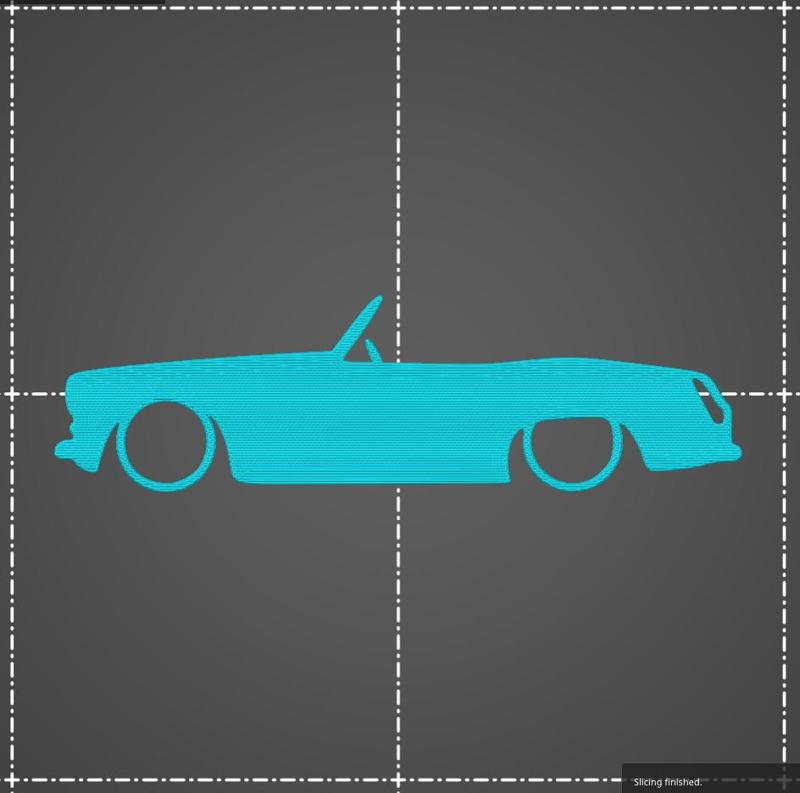 MG Midget roadster silhouette key