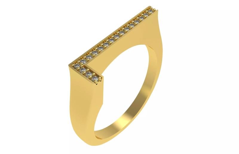 Alphabet L Diamond Ring
