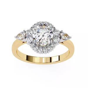 Printable 3D jewelry model of Solitaire Lady Ring with Diamond