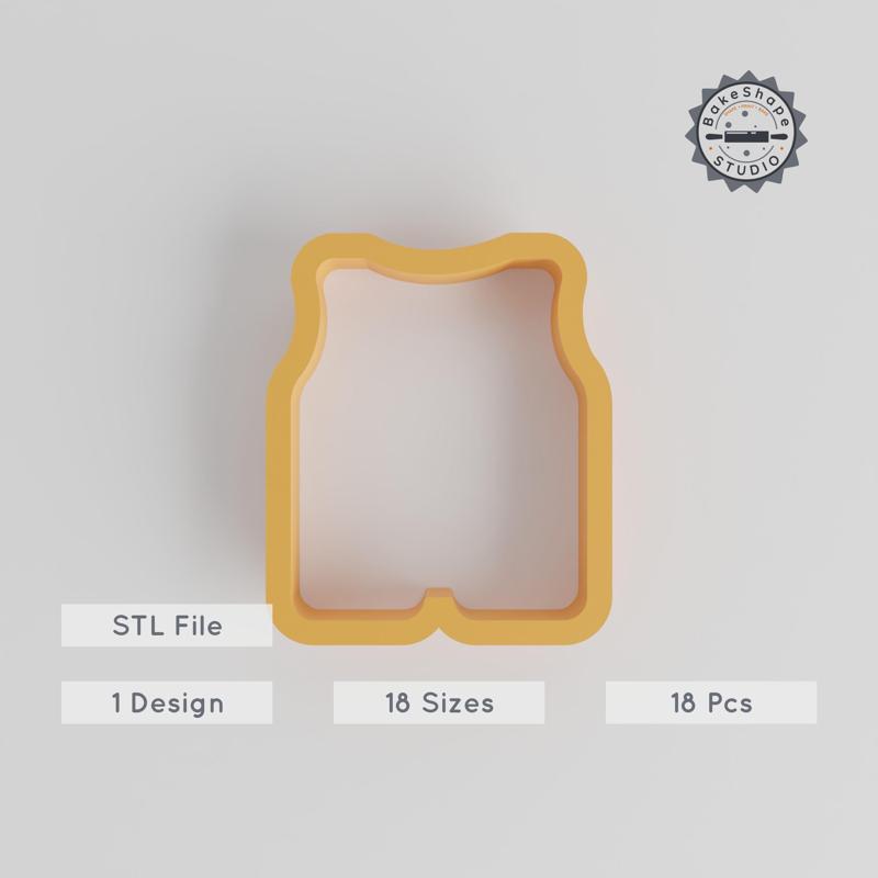 Life Jacket Shape Cutter, 18 Sizes, Perfect for Cookies, Fondant & Clay Crafting