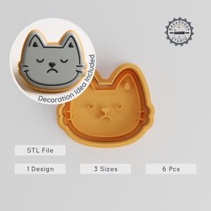 Sad Face Cookie Cutter & Stamp, Depressive Mood Shapes, Perfect for S/M/L Cookies or Fondant