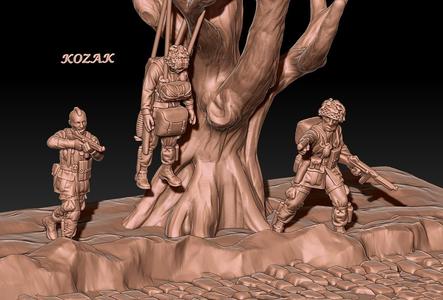 ww2 us paratroopers landing set