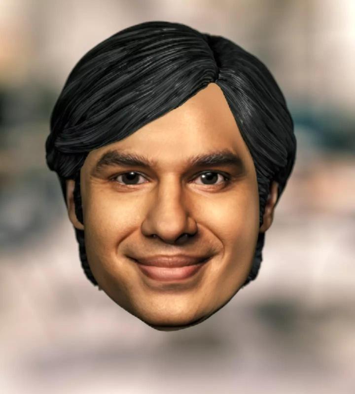 Rajesh Koothrappali Raj Kunal Nayyar The Big Bang Theory Head