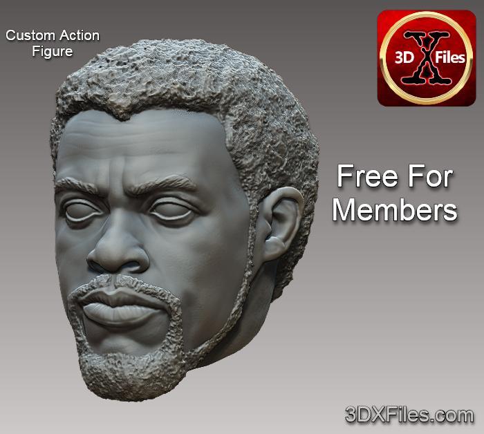 Chadwick Boseman - Head Sculpt - Action Figure Custom - 3D Print File