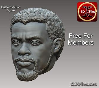 Chadwick Boseman - Head Sculpt - Action Figure Custom - 3D Print File