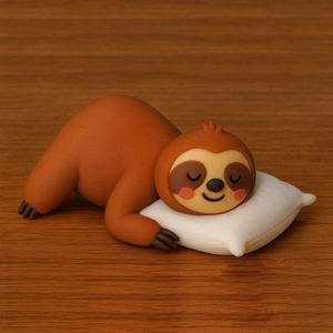 Sloth Hugging a Pillow
