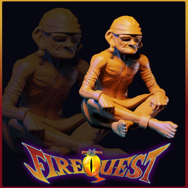Elder, Fire Quest Miniature - Pre-Supported