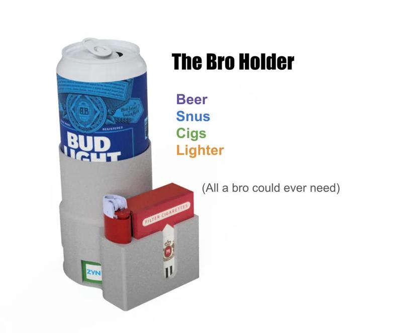The Bro Holder V1 - Cigs Snus (zyn) Beer Lighter   