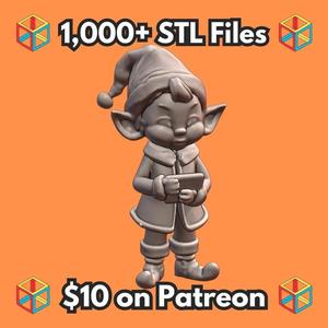Christmas Decoration Thoughtful Elf with Gift List for Festive Display MineeForm FDM 3D Print STL File   