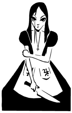 Knife Girl stencil