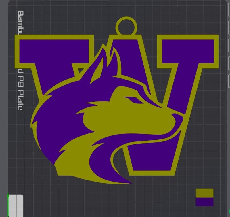 Washington Huskies Alternate Oversized Necklace Logo   