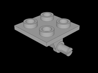 Lego Compatible (4870.dat) Plate  2 x  2 with 2 Wheel Pins   