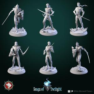 Drow Warriors set 6 miniatures 32 mm pre-supported