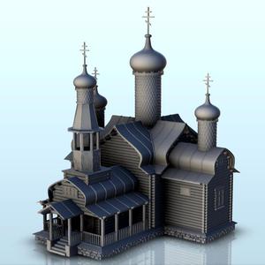 Large slavic church with canopy and several towers (18) - Medieval Gothic Feudal Old Archaic Saga 28mm 15mm