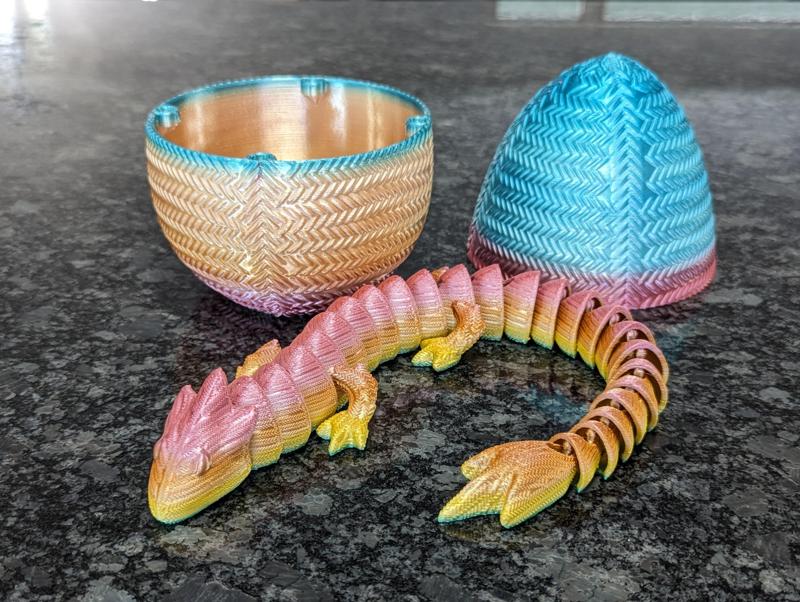 Stitched/Knitted Articulated Dragon Fidget Toy Model!