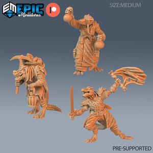 Lizardman Tribe Set B ‧ DnD Miniature ‧ Tabletop Miniatures ‧ Gaming Monster ‧ 3D Model ‧ RPG ‧ DnDminis ‧ STL FILE