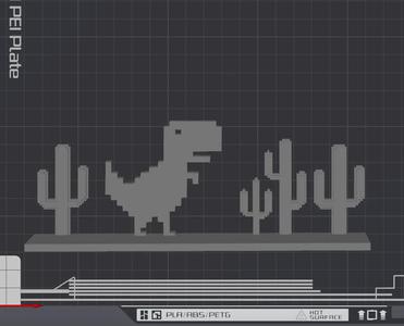 Chrome Dino with stand   