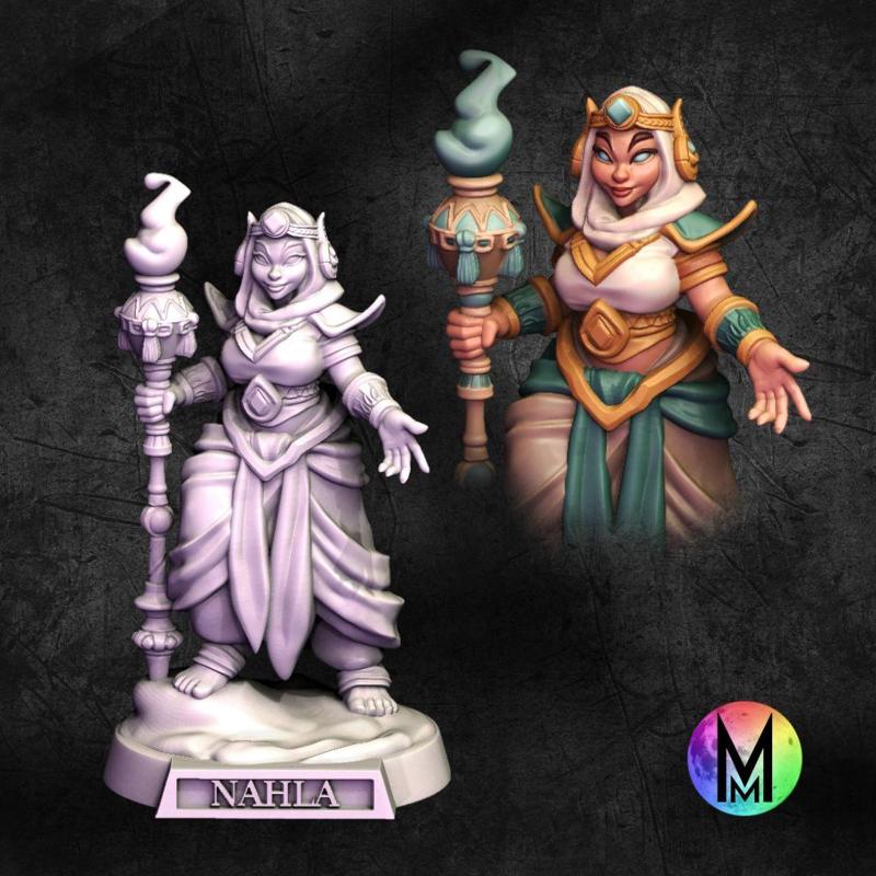 Female Cleric  - Nahla the Cleric Genasi ( Water Genasi Female Cleric full figured )