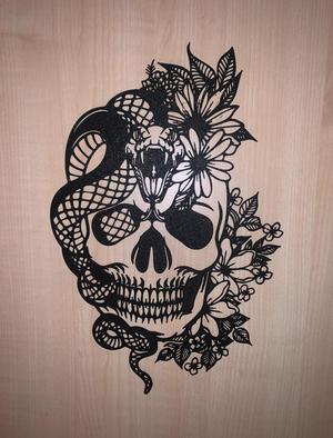 Gothic Skull & Snake Wall decoration