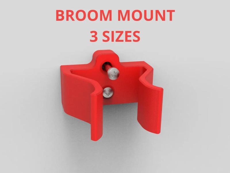 Broom Mount / Holder 3 Sizes   