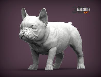 french bulldog puppy 3D print model