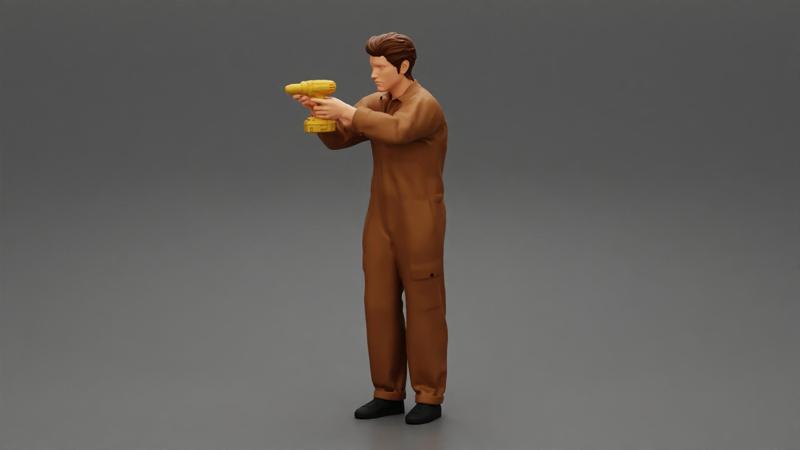 mechanical worker handling drill